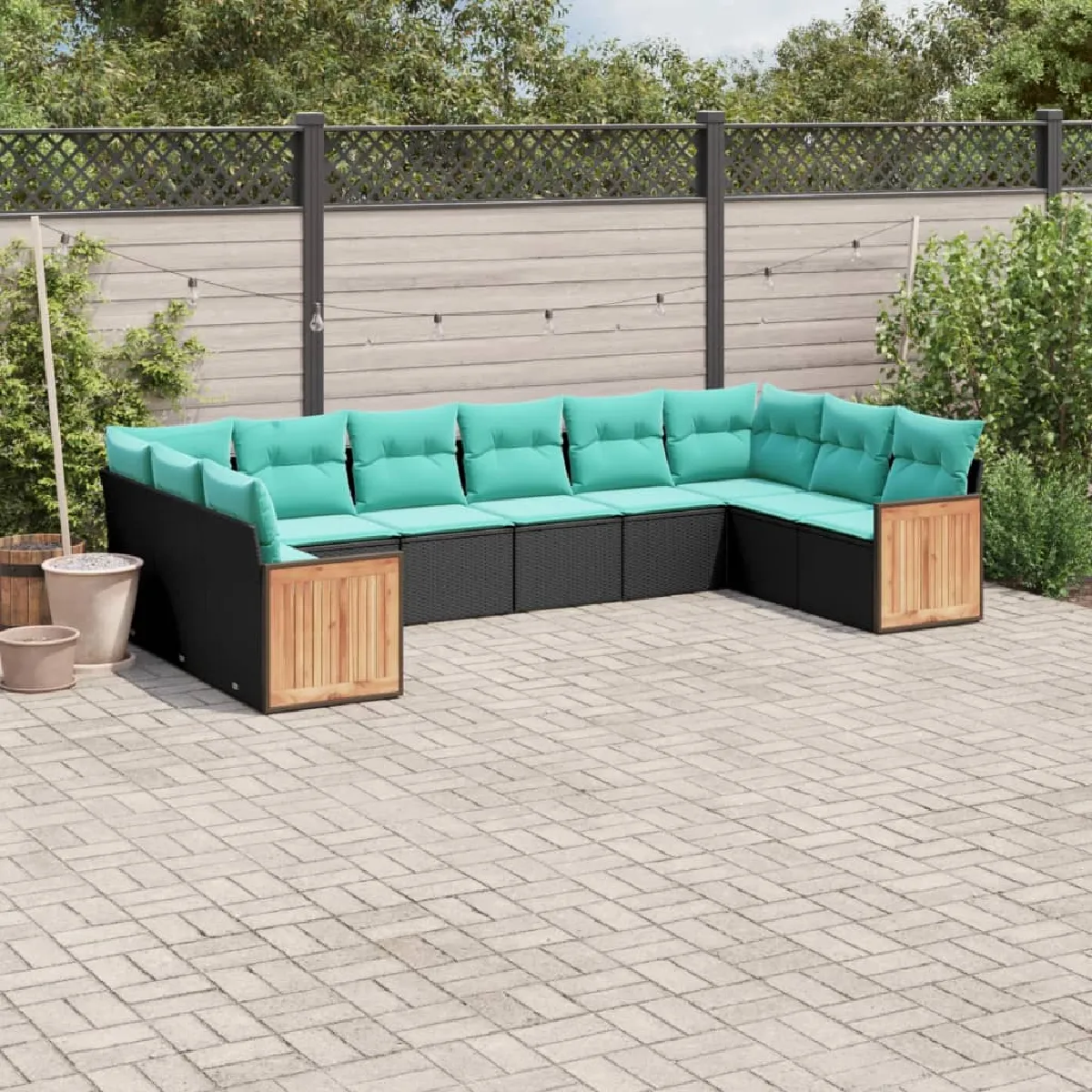 Vidaxl vidaXL Salon de jardin 10 pièces avec coussins - vue 7