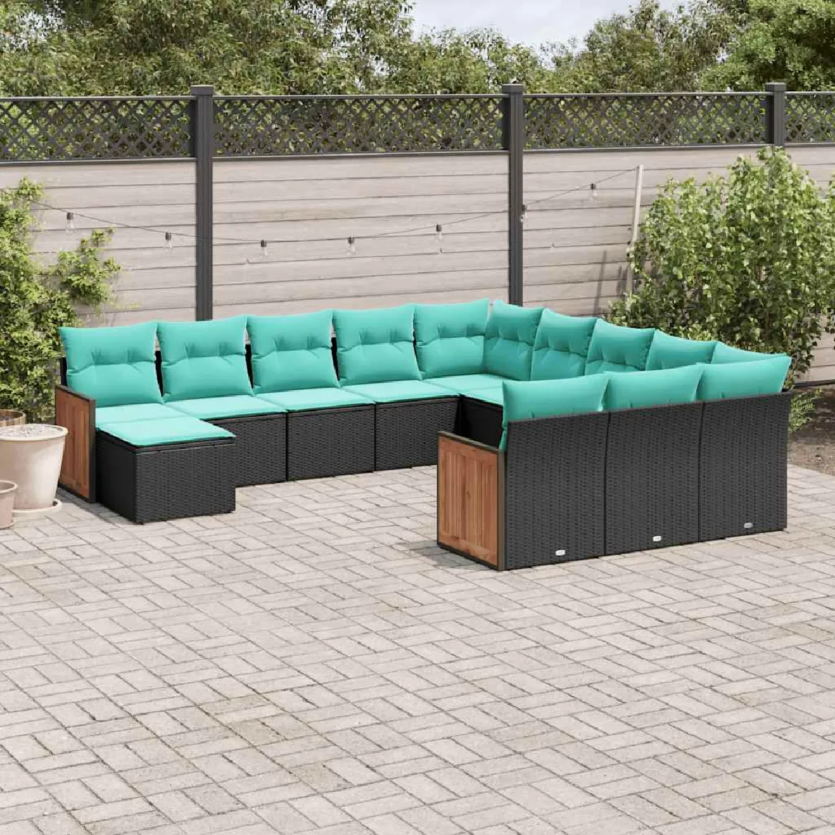 Vidaxl Salon de Jardin avec Coussins 12 pcs / Résine Tressée