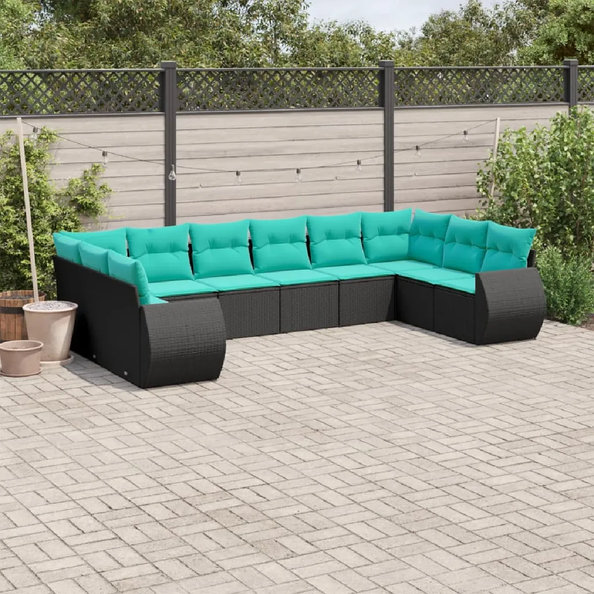 Vidaxl vidaXL Salon de jardin 10 pièces avec coussins - vue 8