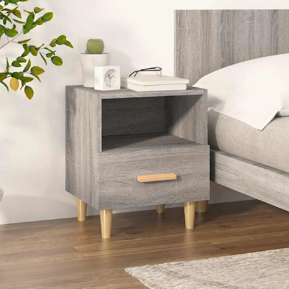 Vidaxl Gris Table De Chevet Sonoma 40X35x47 Cm - Image 2