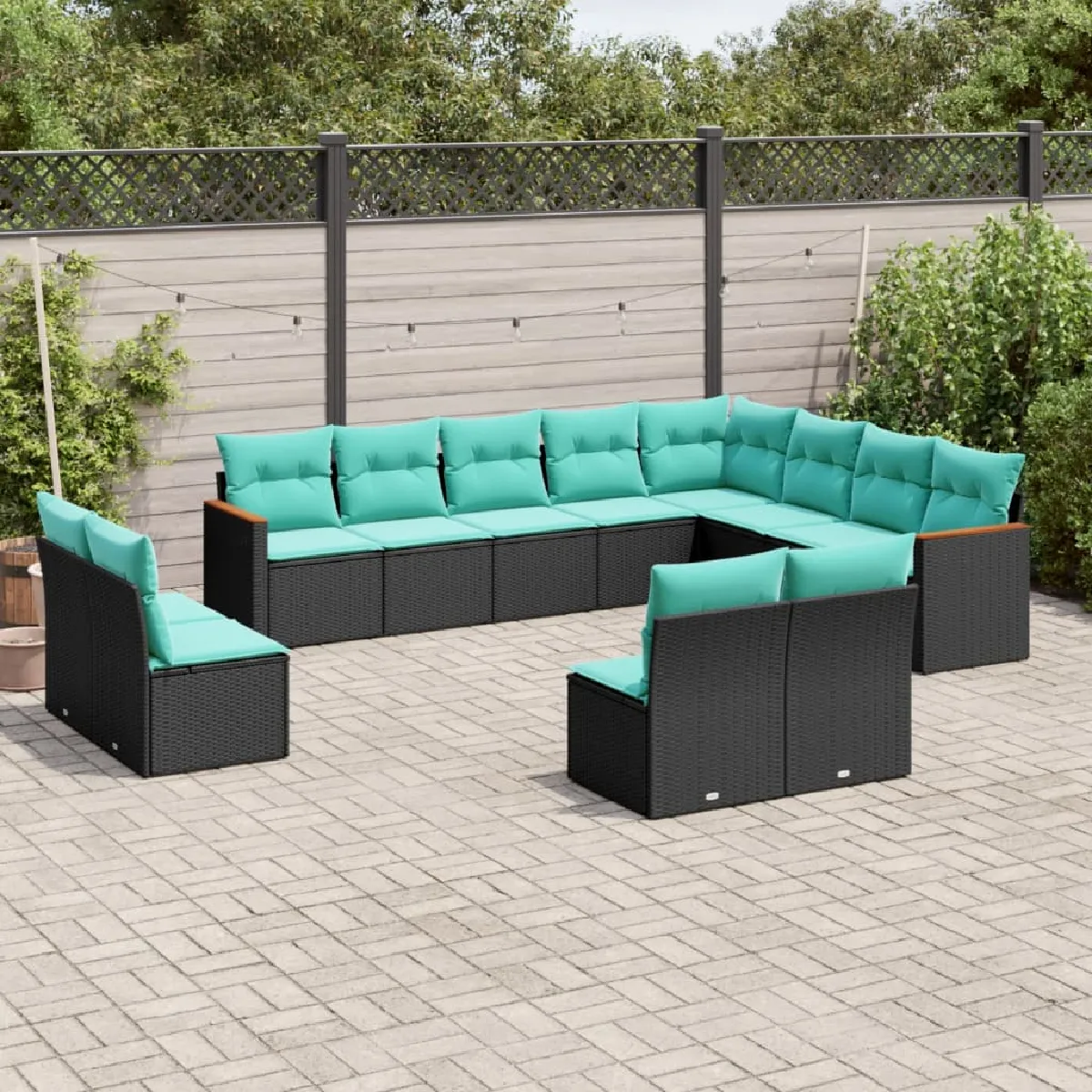 Vidaxl Salon de Jardin avec Coussins 12 pcs / Résine Tressée - vue 4