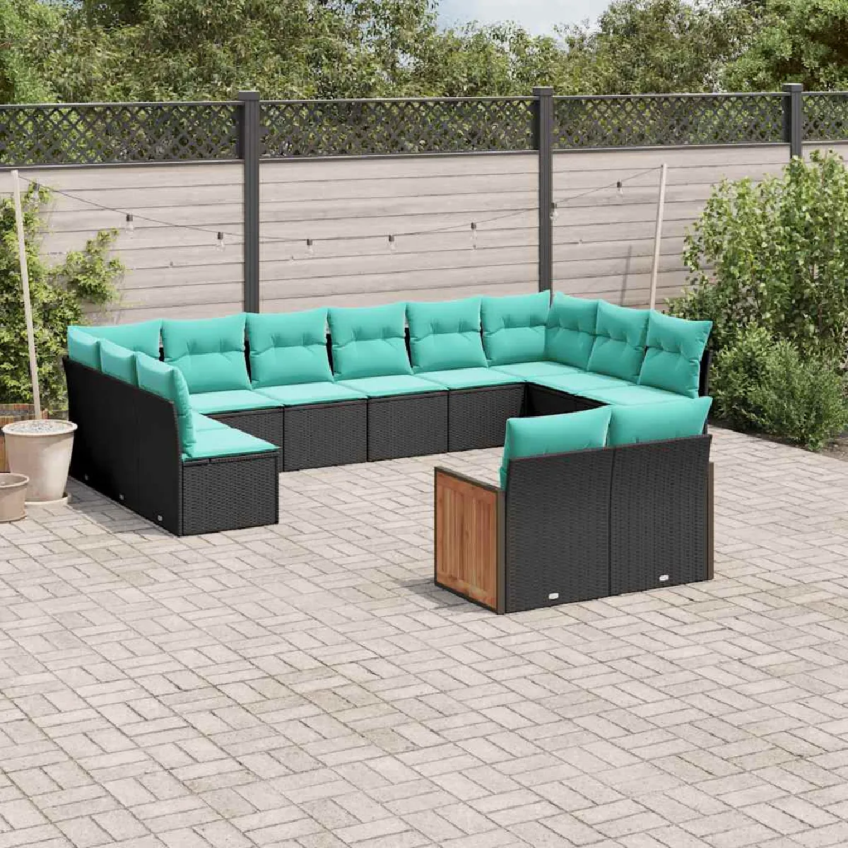 Vidaxl Salon de Jardin avec Coussins 12 pcs / Résine Tressée - vue 3