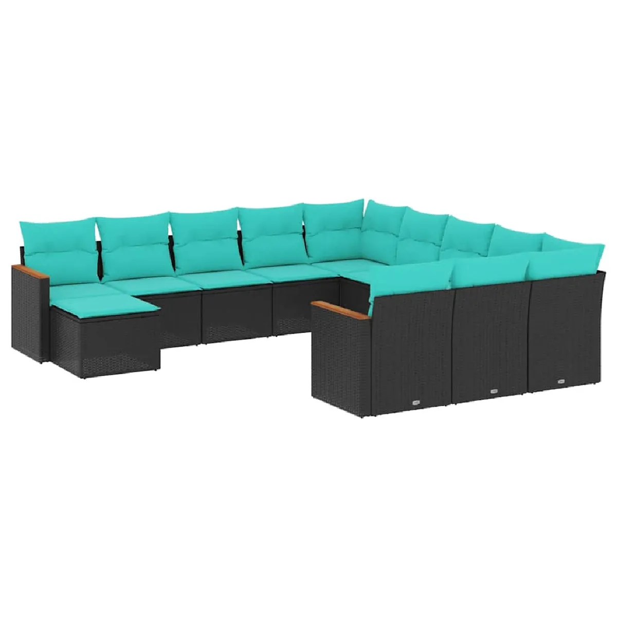 Vidaxl Salon de Jardin avec Coussins 12 pcs / Résine Tressée - vue 5