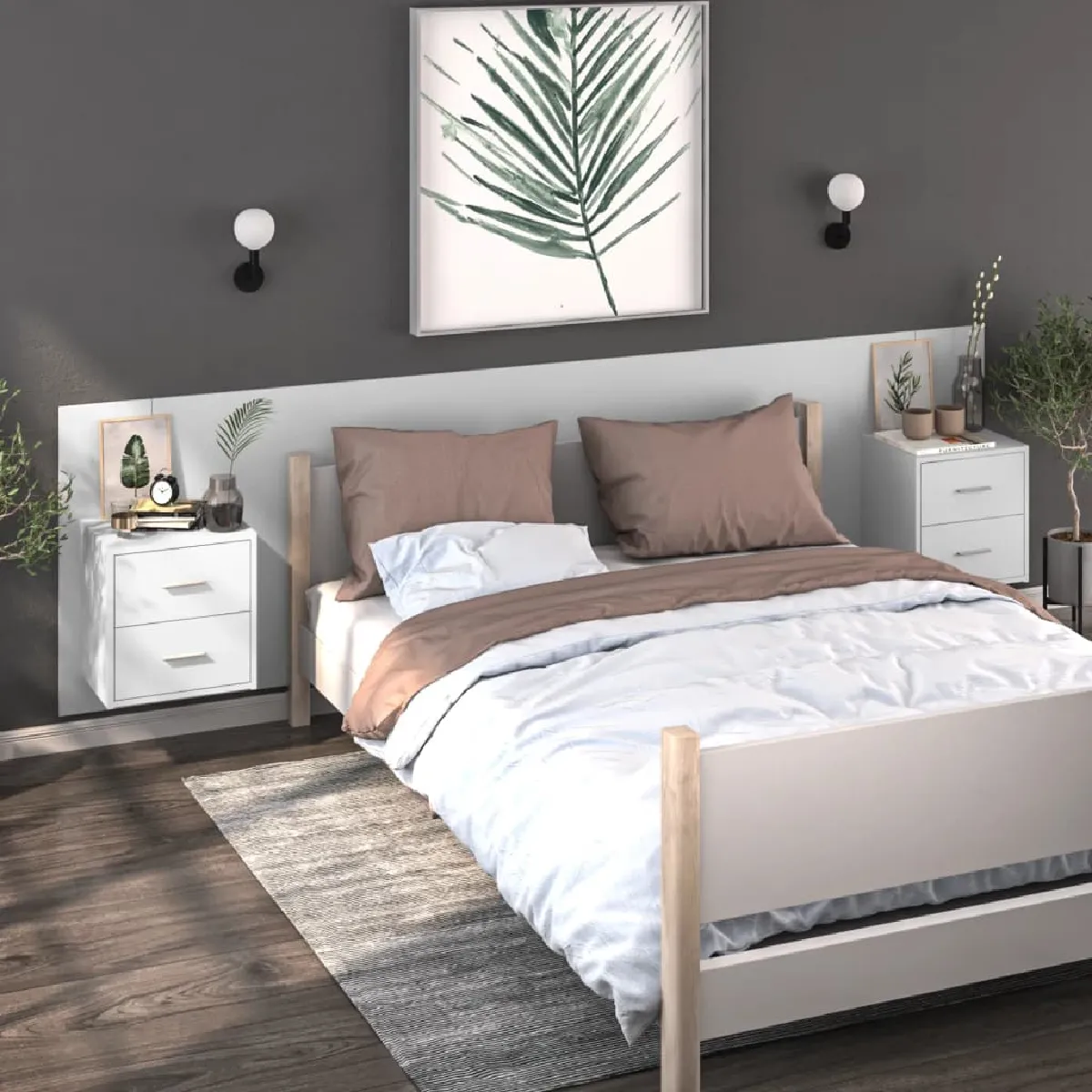 vidaXL Tables de chevet murales 2 pcs - vue 5