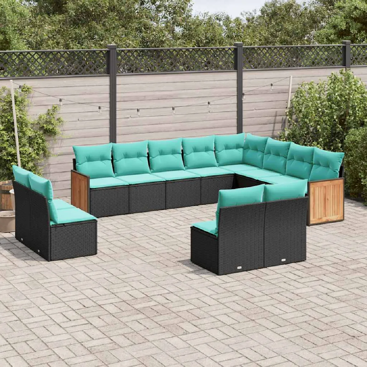 Vidaxl Salon de Jardin avec Coussins 12 pcs / Résine Tressée - vue 2