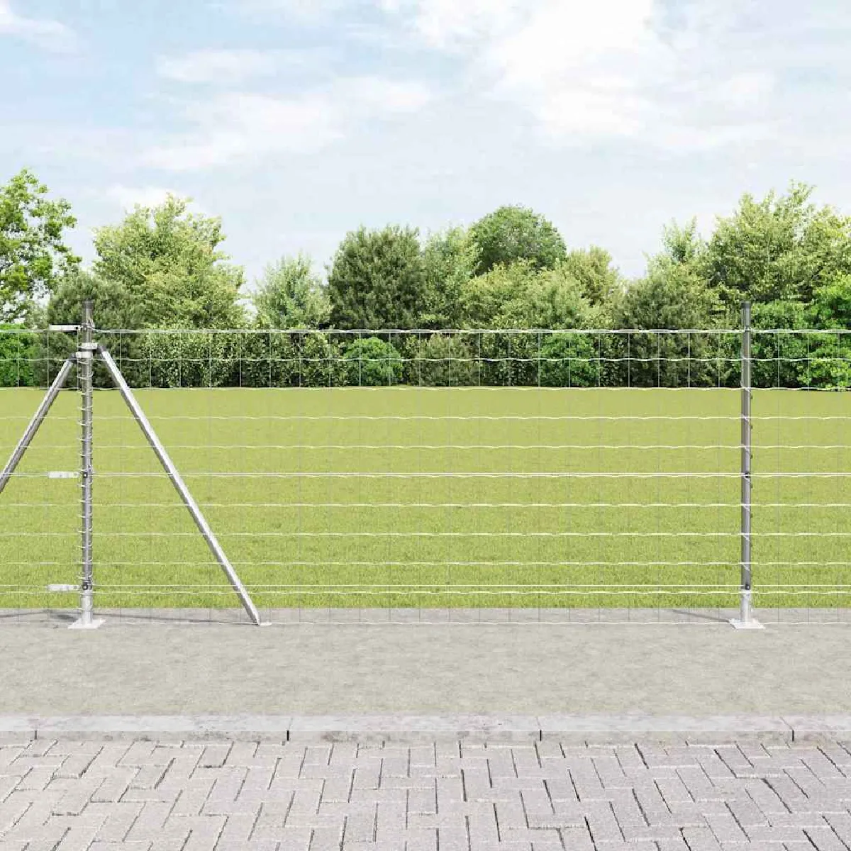 vidaXL Clôture en fil soudé avec base en béton 10 x 1 m (l x h)