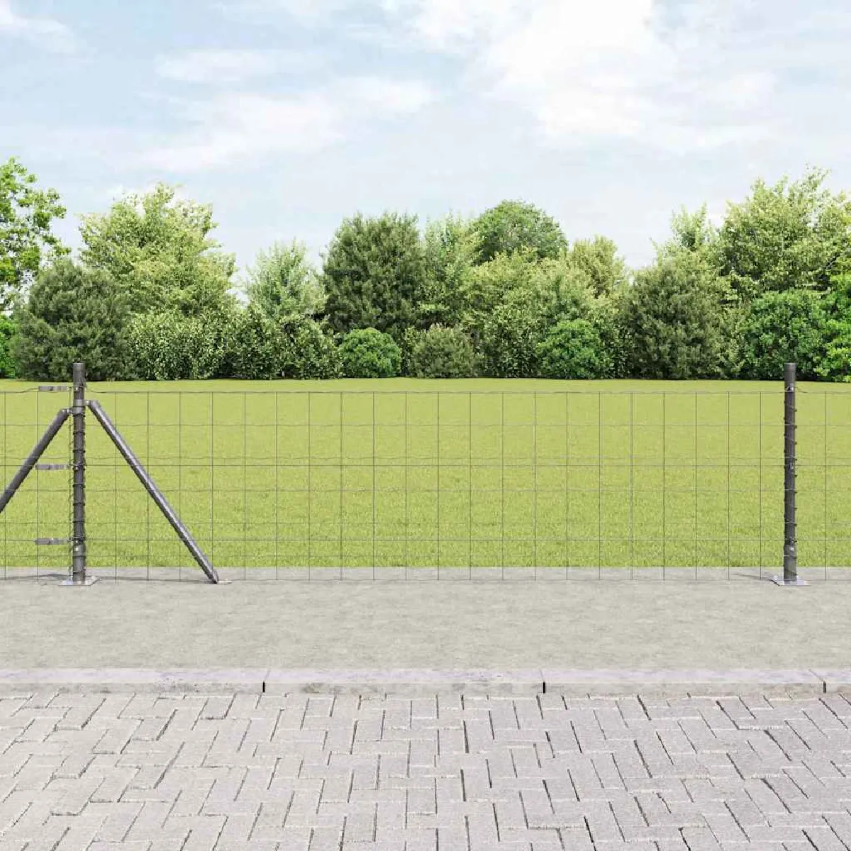 vidaXL Clôture en fil soudé avec base en béton 50 x 0,4 m (L x H)