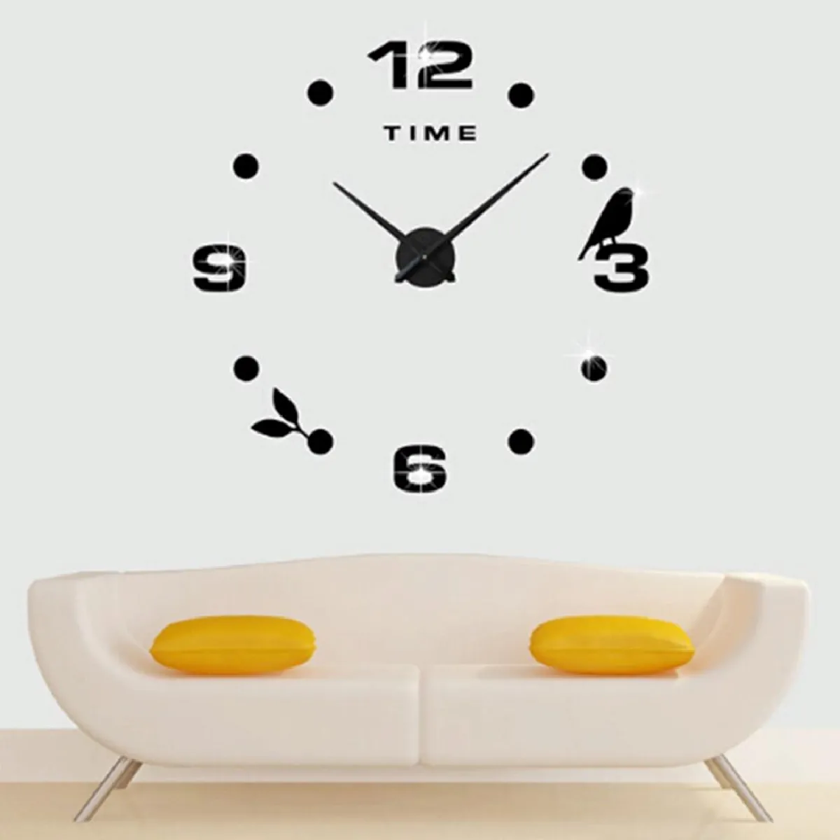 Yonis Horloge murale quartz - Noir