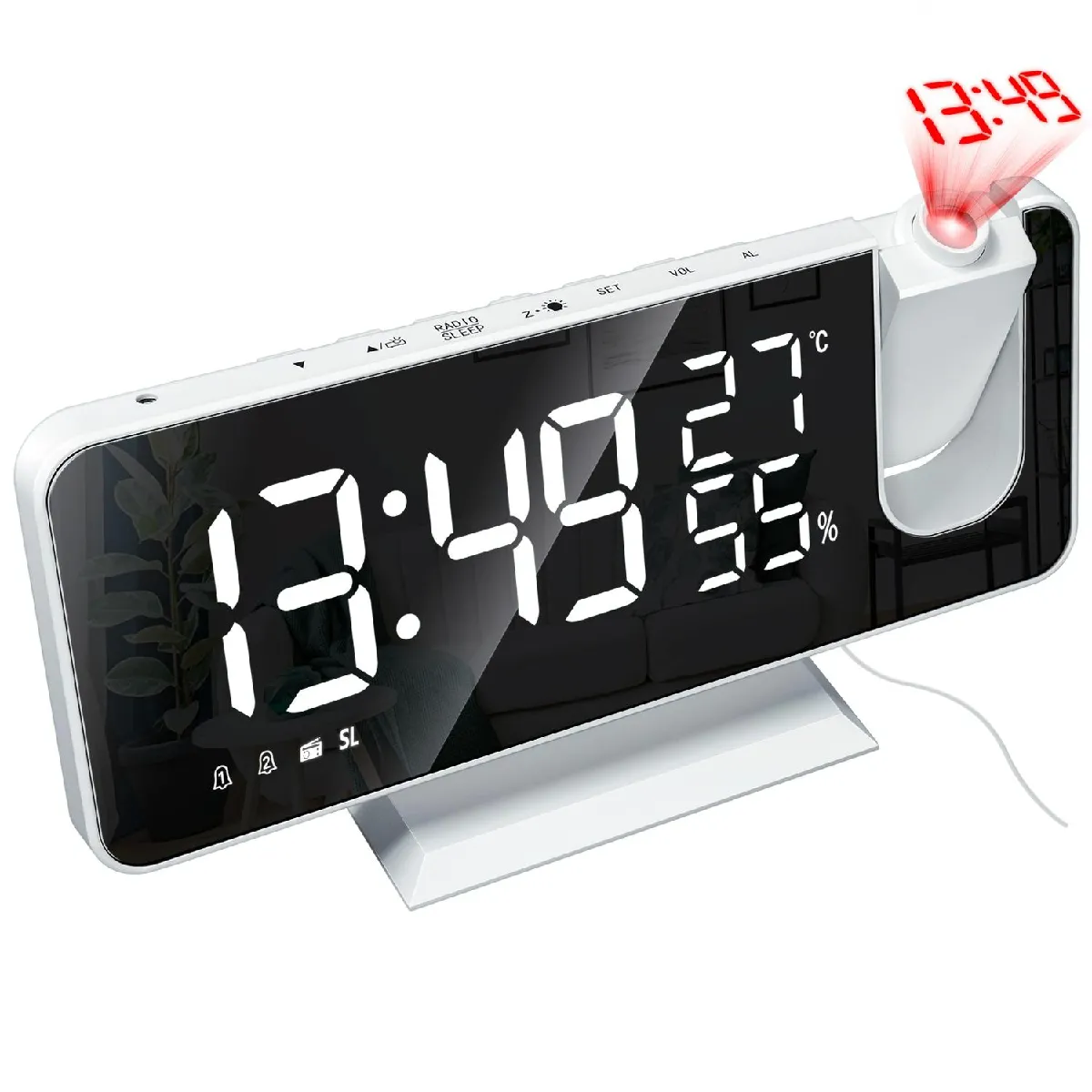 Yonis Blanc Réveil Digital Led