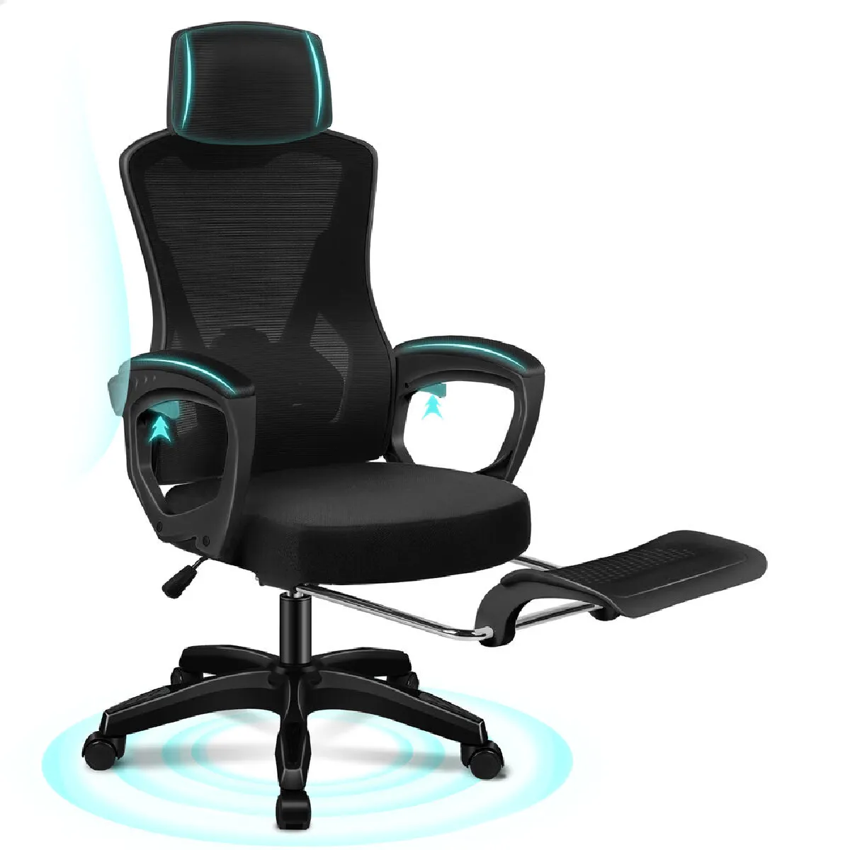 Alfordson Noir Fauteuil De Bureau Relax