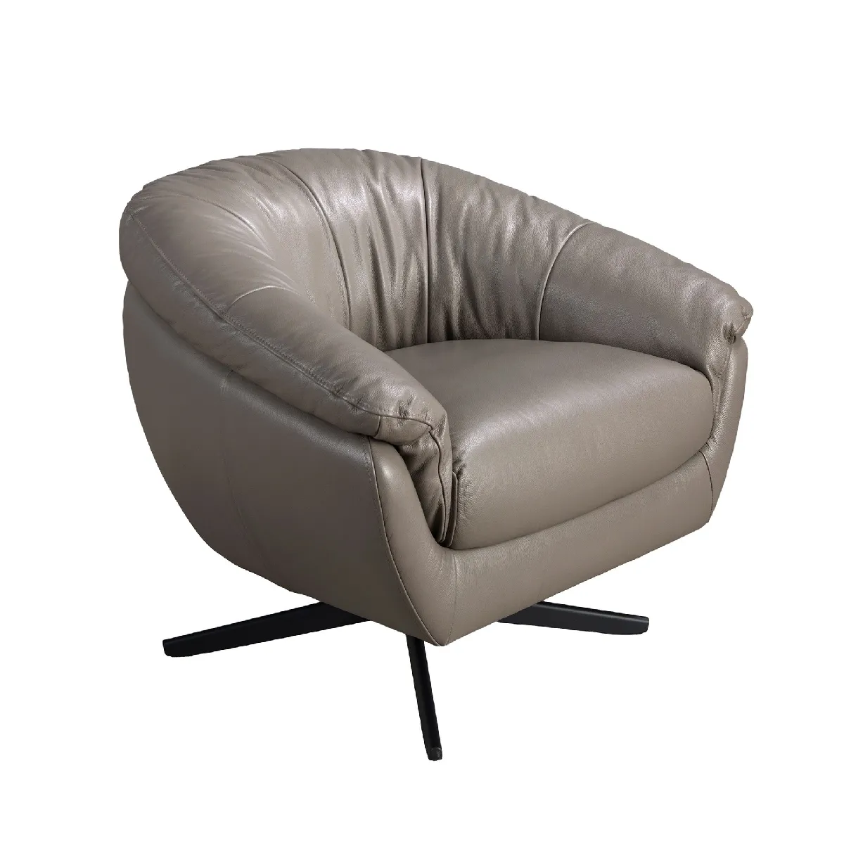 Fauteuil pivotant en cuir - vue 3