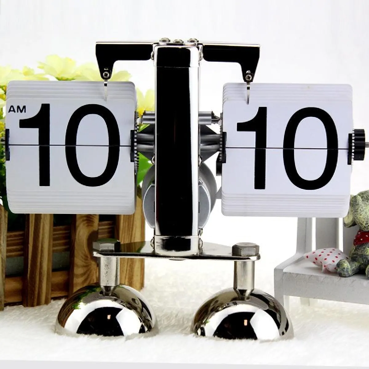 Yonis Blanc Horloge Quartz Rectangulaire