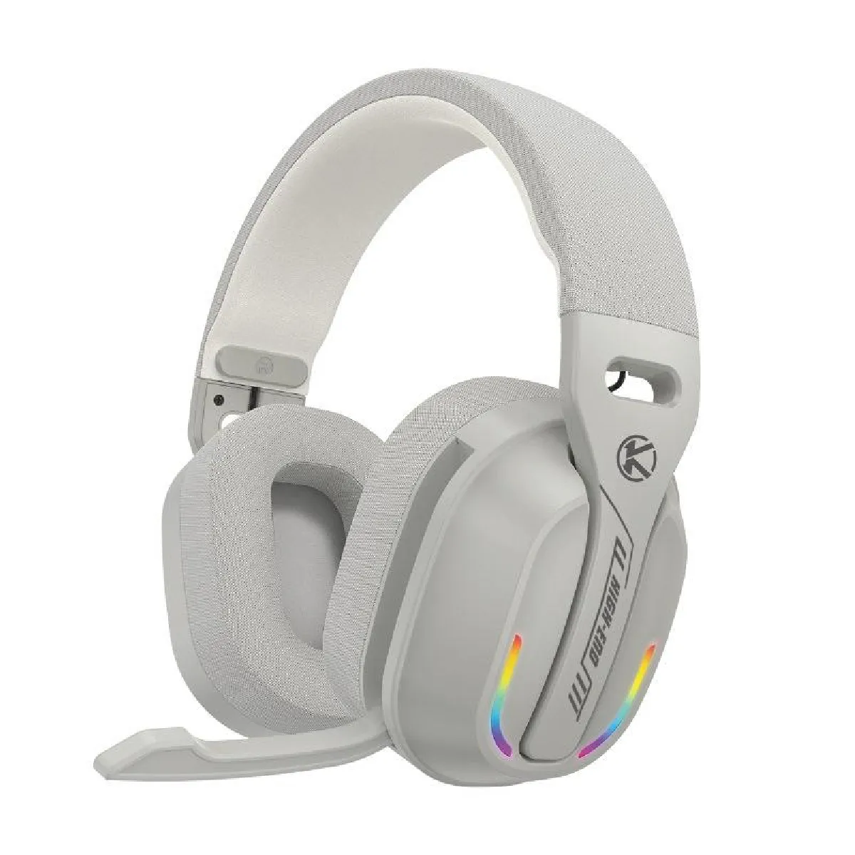 YONIS Casque Bluetooth 5.4 Sans Fil Pour Gaming Avec Lumi&egrave;res RGB Et Longue Autonomie Gris 