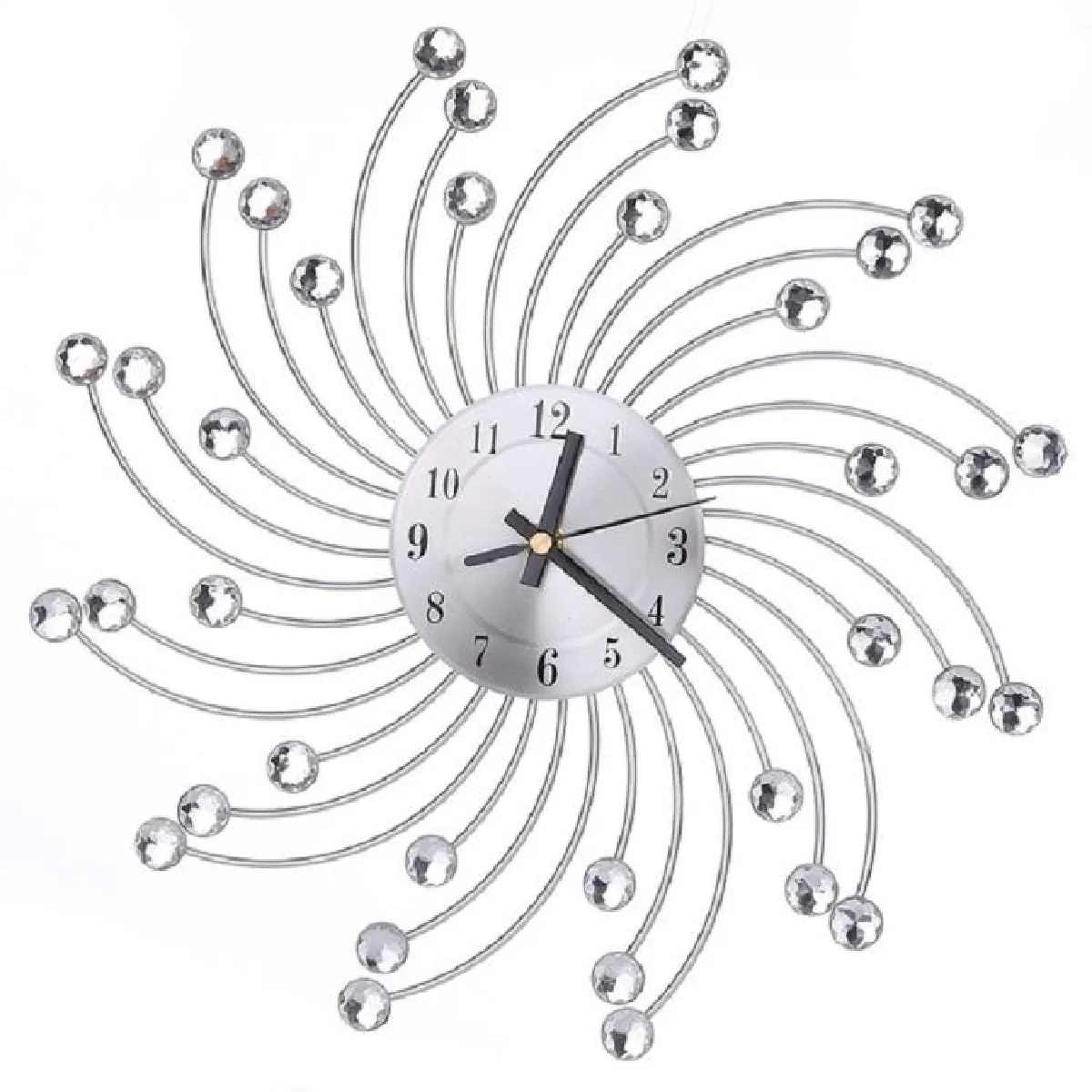 Yonis Argent Horloge Murale Quartz