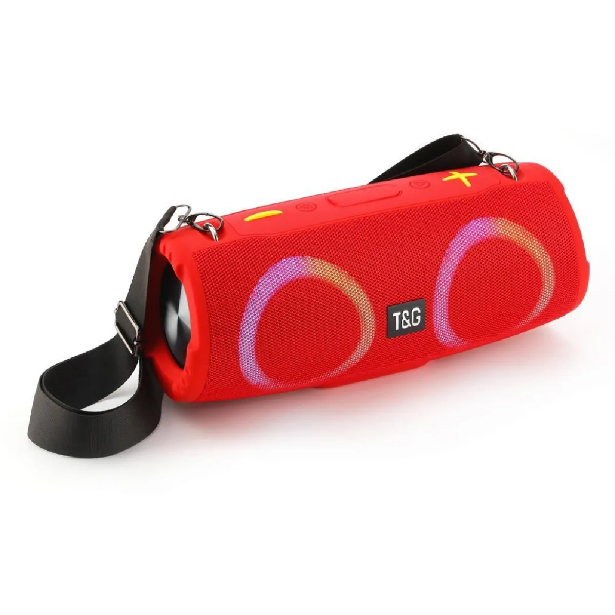 Enceinte Bluetooth Puissante Avec Lumi&egrave;res Rgb Et Son 360&deg; Pour F&ecirc;tes Rouge Yonis