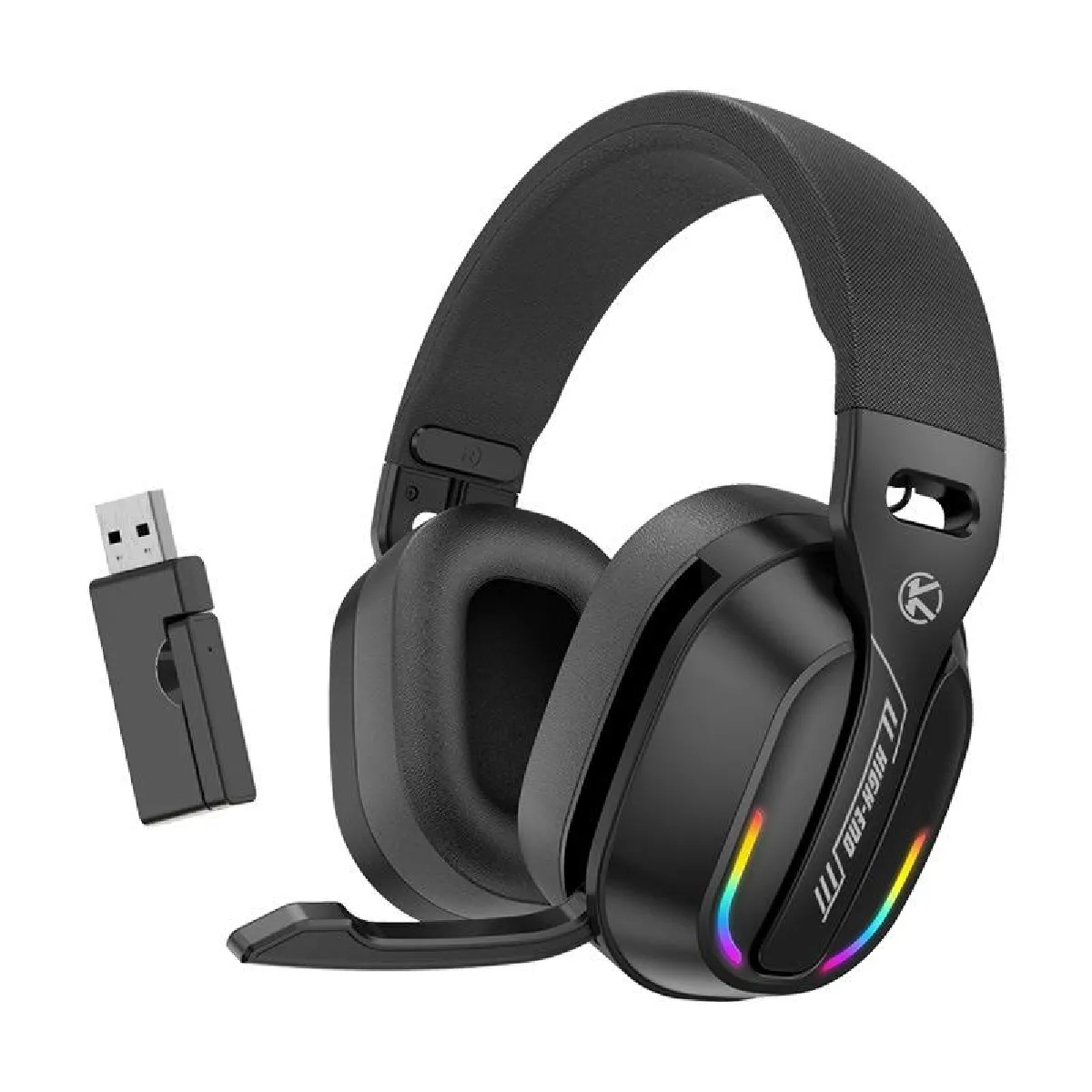 YONIS Casque Bluetooth 5.4 Sans Fil Rgb Pour Gaming Avec Son Hi-fi Et Autonomie Longue 