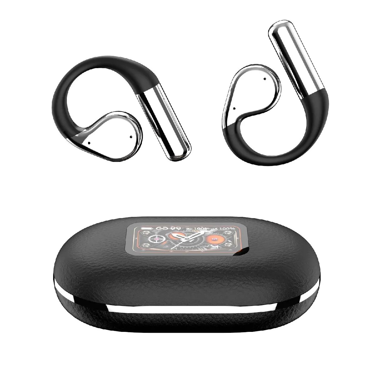 YONIS Ecouteurs Bluetooth Sans Fil Avec Crochets Pour Oreilles Et R&eacute;duction De Bruit Noir 