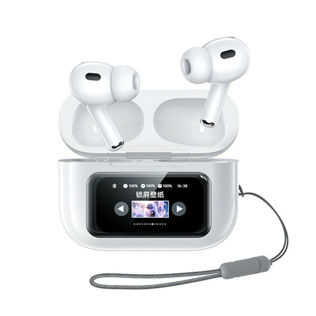 YONIS Ecouteurs Bluetooth R&eacute;duction De Bruit Double Autonomie 30h &Eacute;cran Tactile Led 