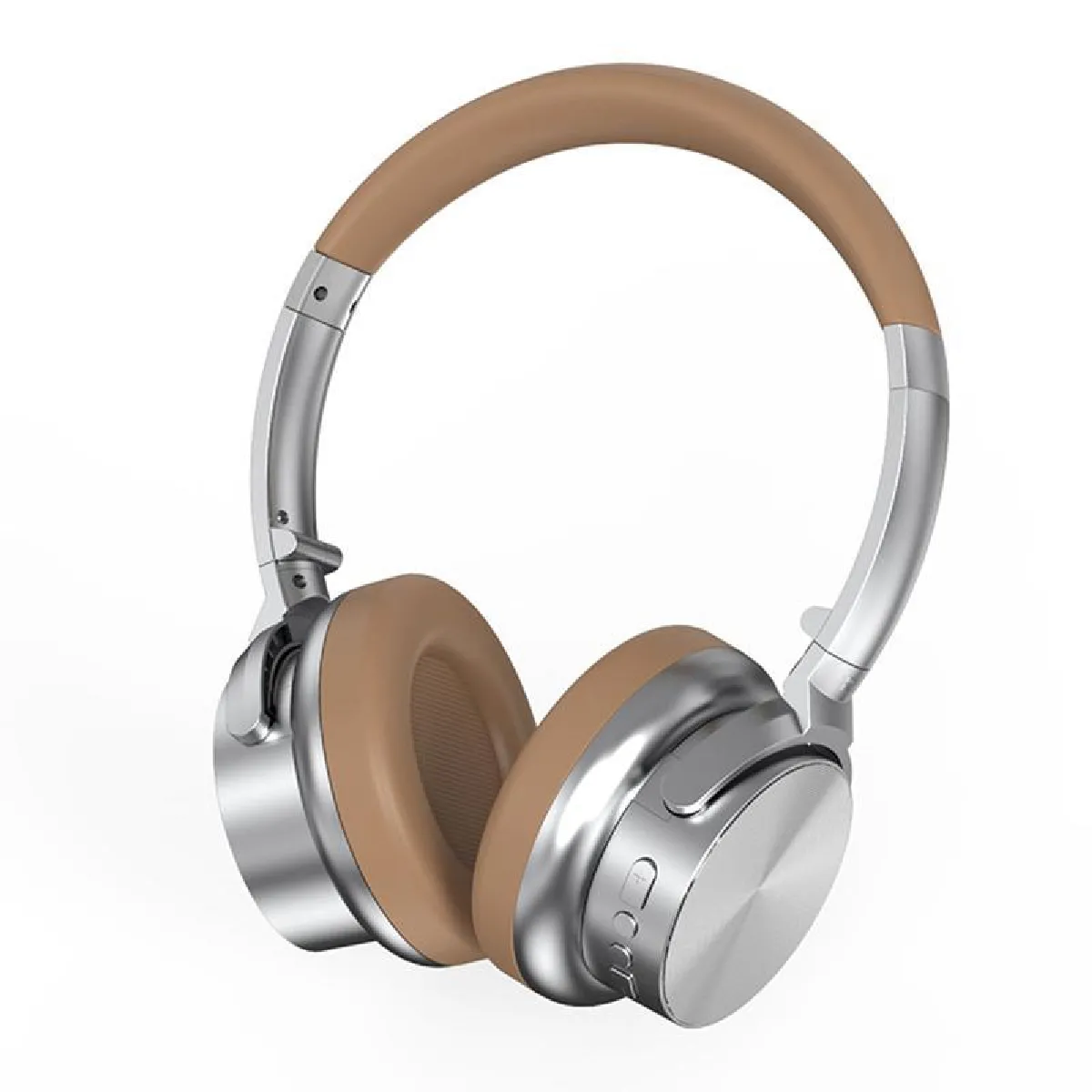 YONIS  Casque Bluetooth ANC r&eacute;tro - Marron