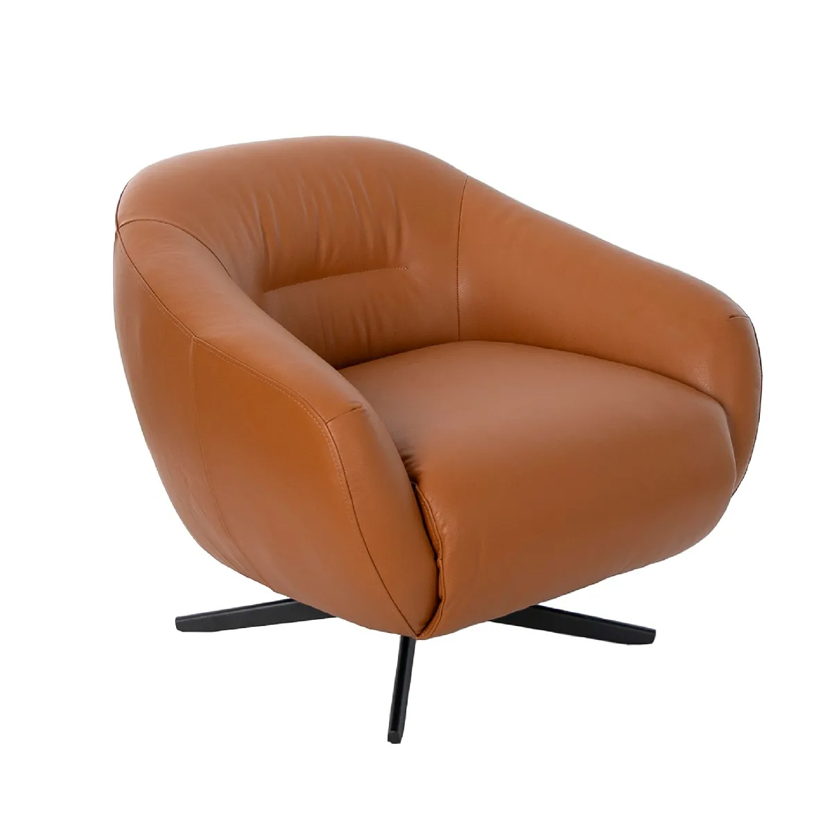 Fauteuil pivotant en cuir - vue 4