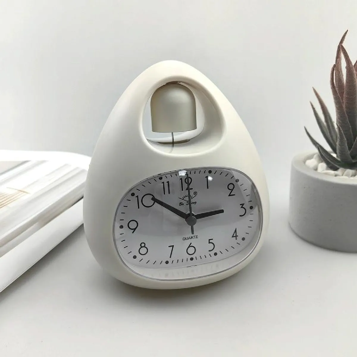 Yonis Blanc Horloge Quartz Ovale