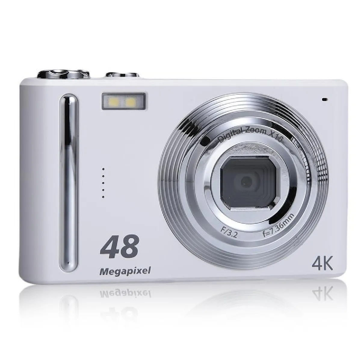 Appareil Photo Num&eacute;rique 4k Hd Zoom 16x Stabilisation Image Pour Photos &Eacute;poustouflantes Blanc Yonis