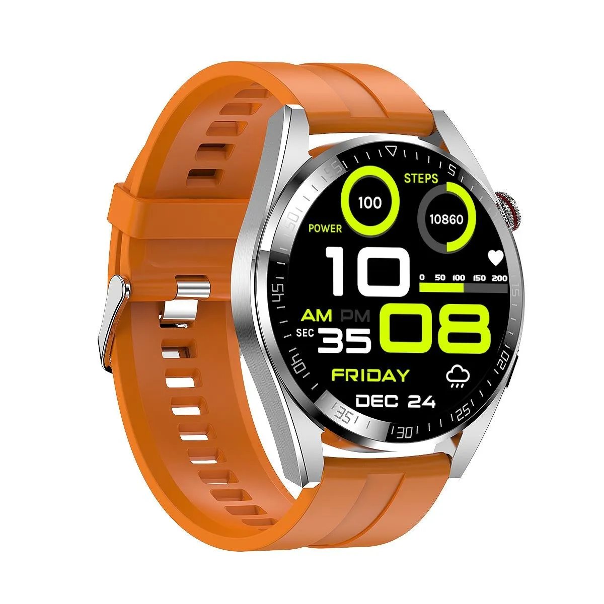 Yonis Argent Montre Connectée Écran Amoled - 1,43 Pouces