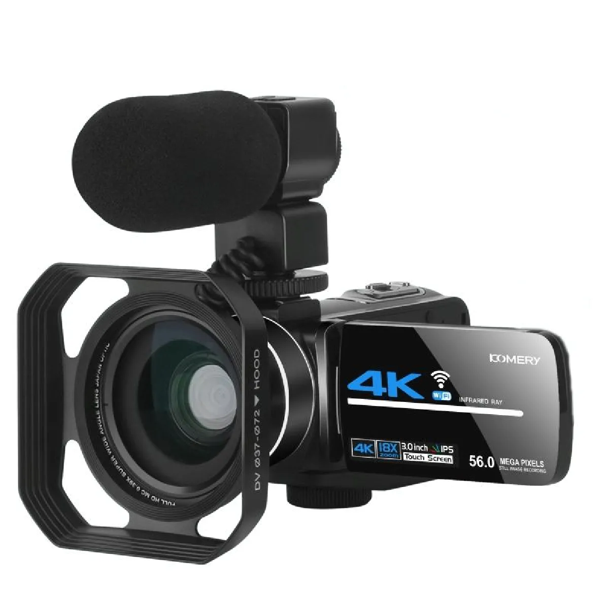 YONIS Cam&eacute;scope Num&eacute;rique 4k Avec Zoom 18x &Eacute;cran Tactile Wifi Et Micro Externe 