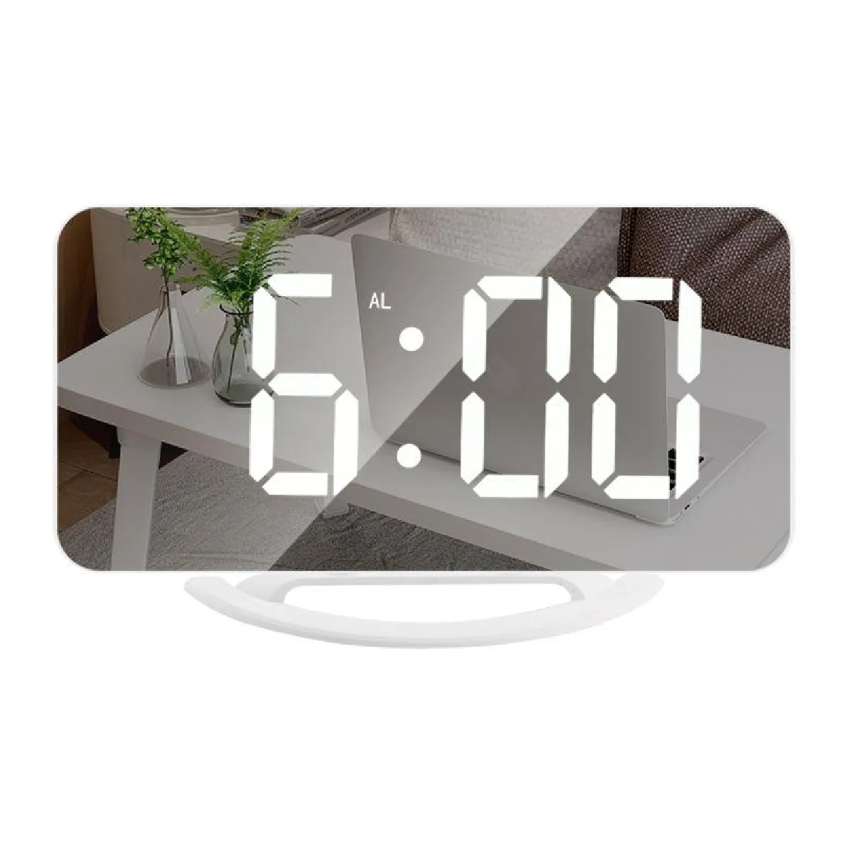 Yonis Blanc Réveil Digital Led