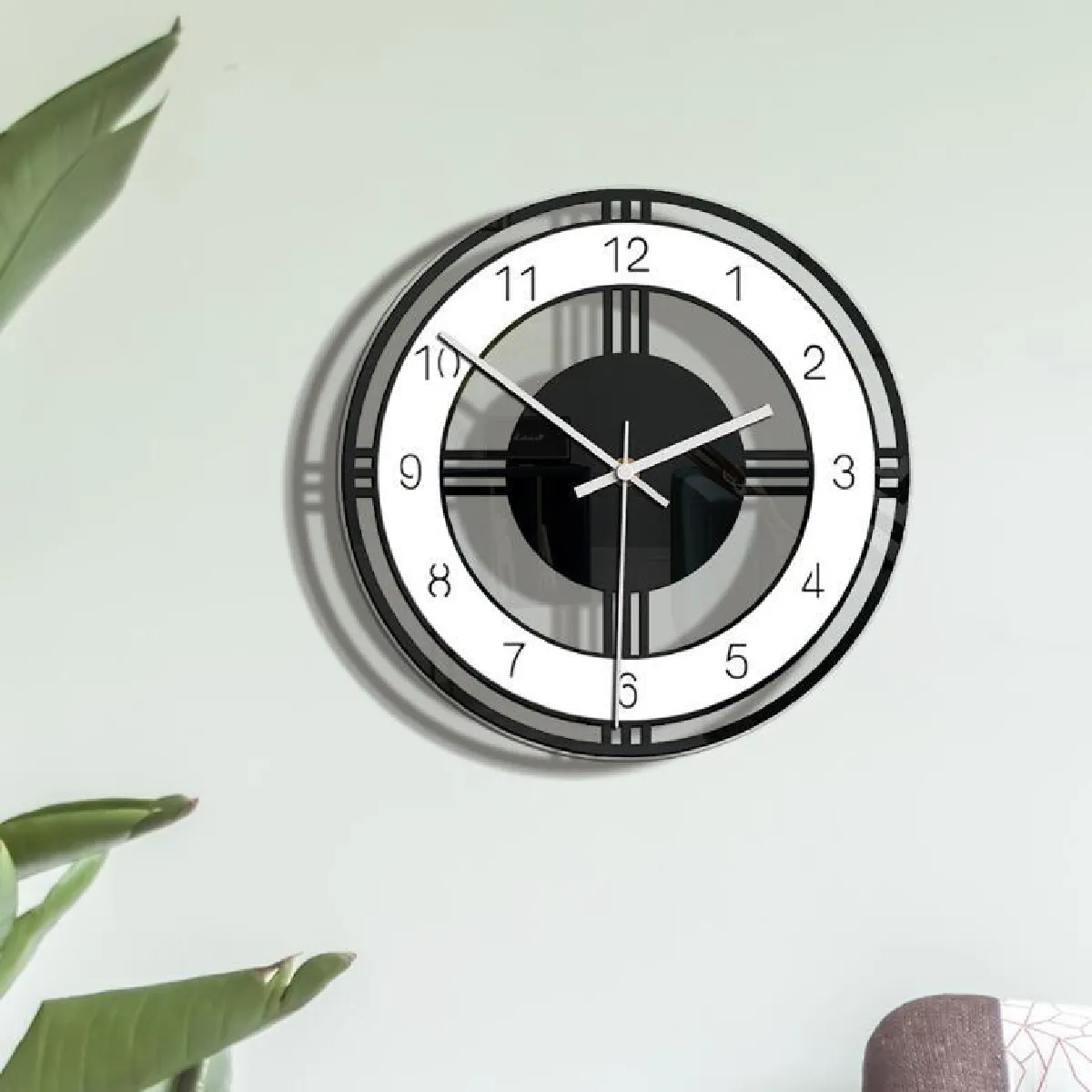 Yonis Noir Horloge Murale Quartz