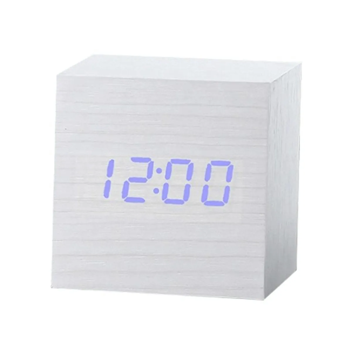 Yonis Réveil Digital Led Bois – Multicolore