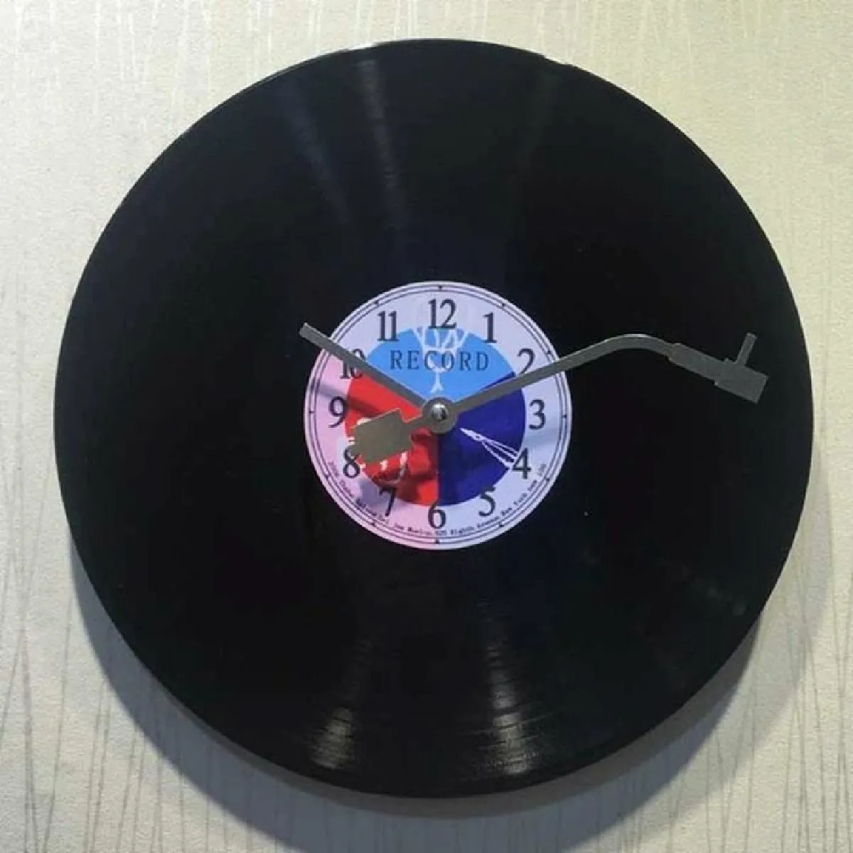Yonis Noir Horloge Murale Rétro Vintage Vinyle Silencieuse 30 Cm - Image 2