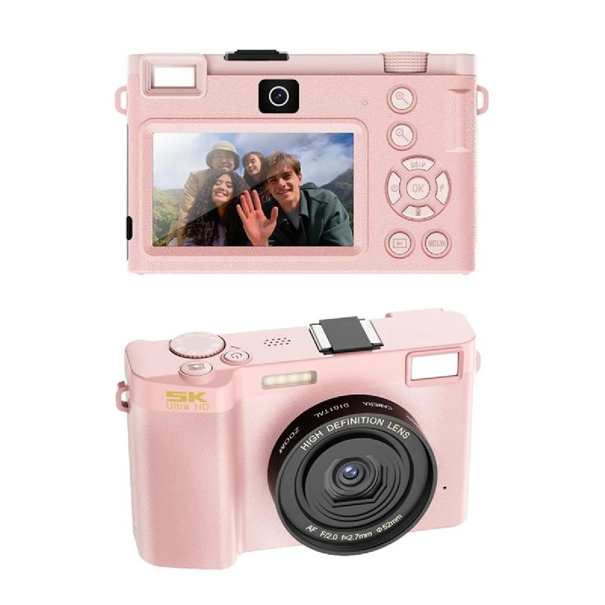 YONIS Appareil Photo Num&eacute;rique 5K UHD 3 Pouces Blanc