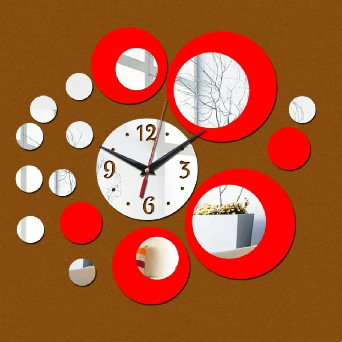 Yonis Rose Horloge Murale Quartz