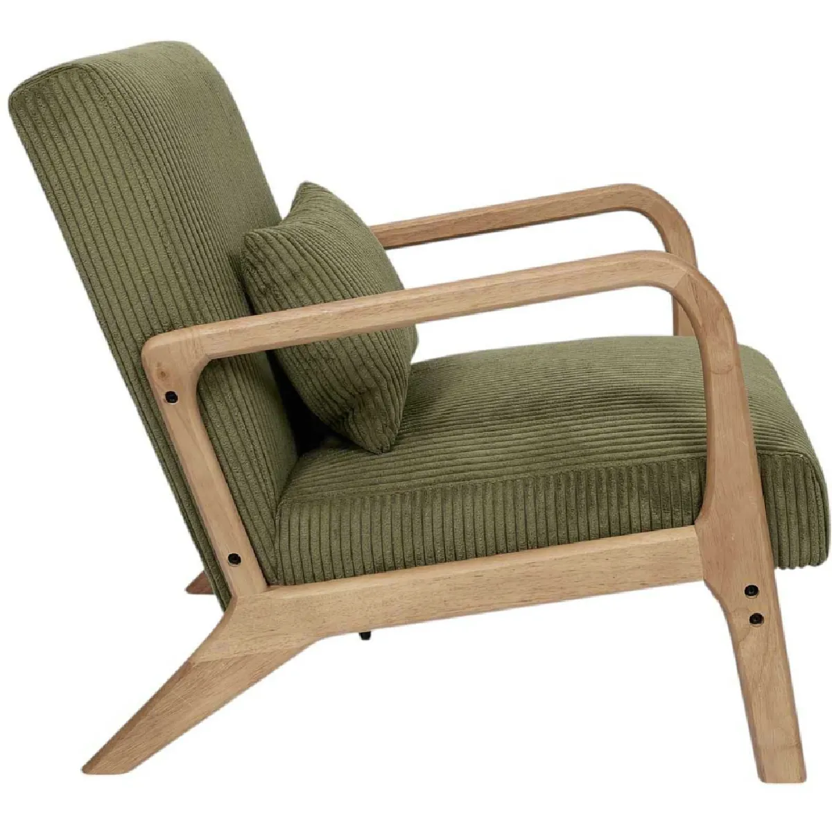 Fauteuil Club Côtelé Scott 89cm Beige