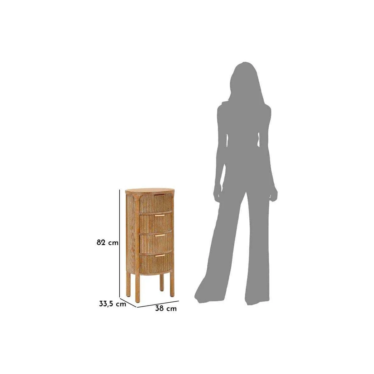 Generique Chiffonnier En Bois De Sapin Gothenburg 38 X 33.5 X 82 Cm - Image 3