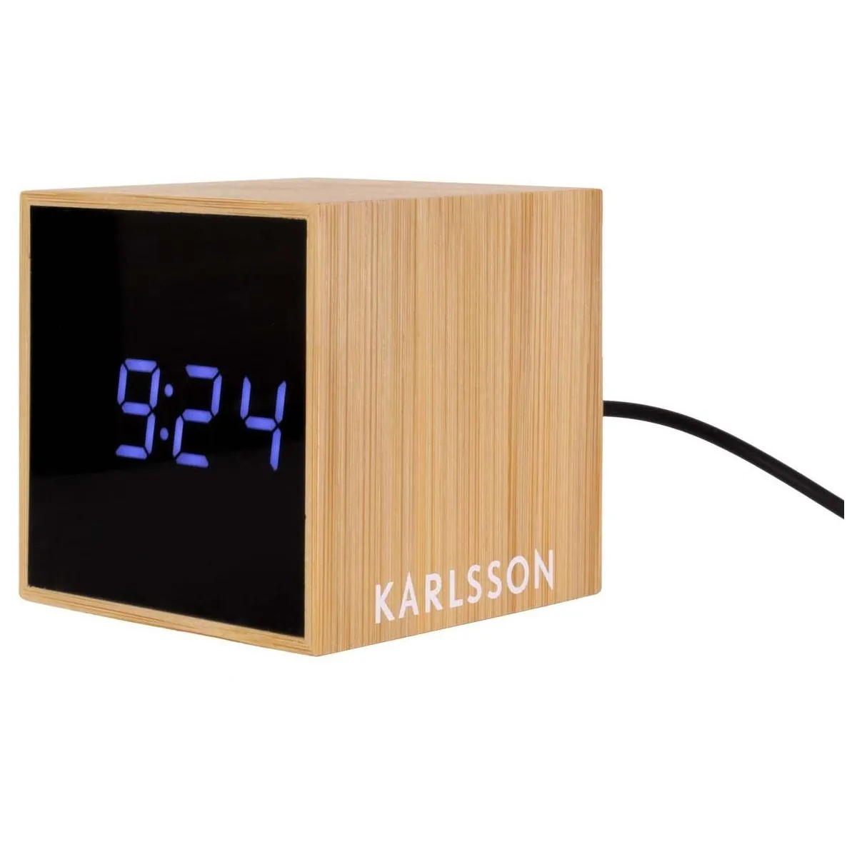 Karlsson Unisex Beige Réveil Bambou Mini Cube - Image 2