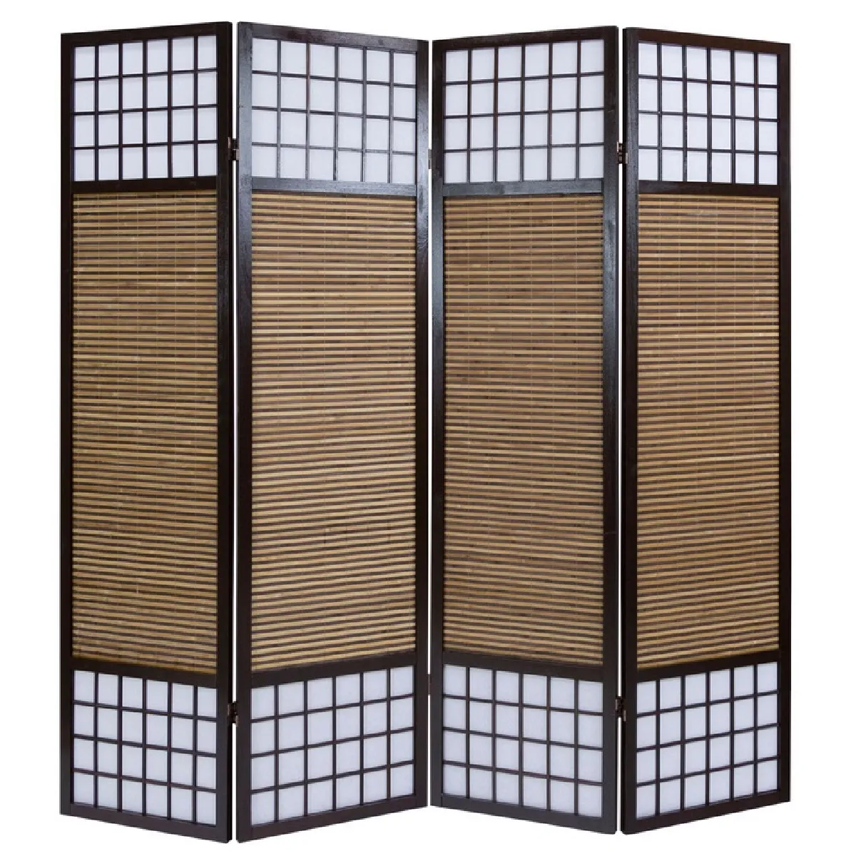 Paravent 3 Pièces En Osier Marron Homestyle4u - Séparateur De Pièce Élégant 170x120cm Pour Salon Et Intérieur
