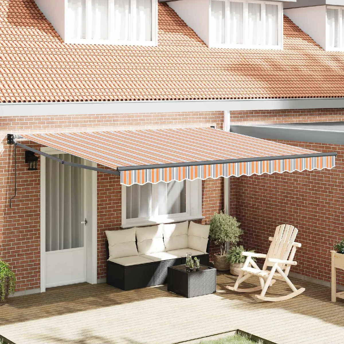 Vidaxl Auvent Multicolore 400 × 300 cm Polyester et métal Multicolore - vue 5