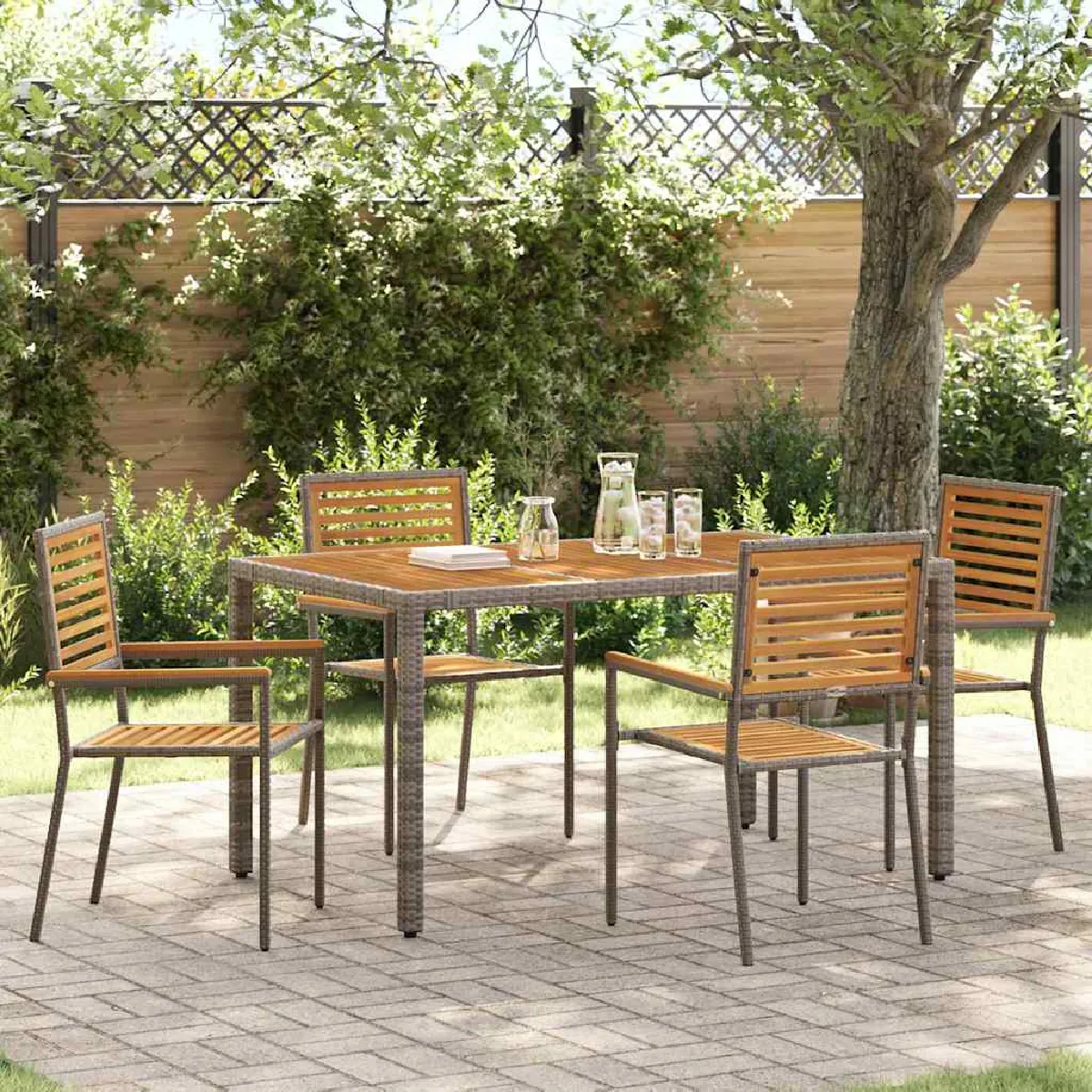 vidaXL Chaises de jardin 4 pcs - vue 2