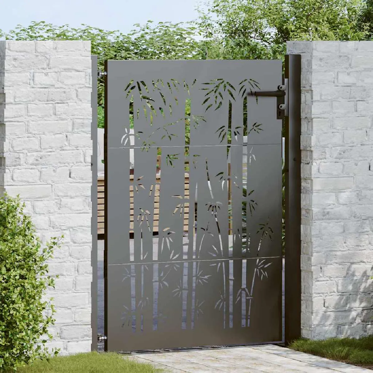 vidaXL Porte de Jardin Autre 100 x 200 cm Acier peint par - vue 5