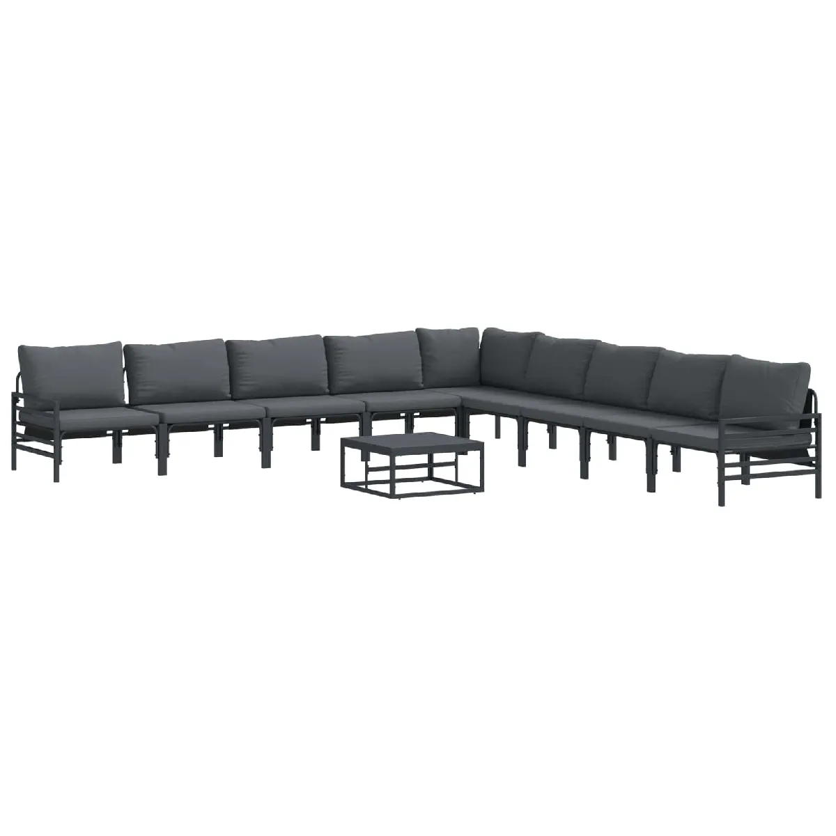 vidaXL Ensemble de canapé de jardin avec coussin 10 pcs Acier - vue 4