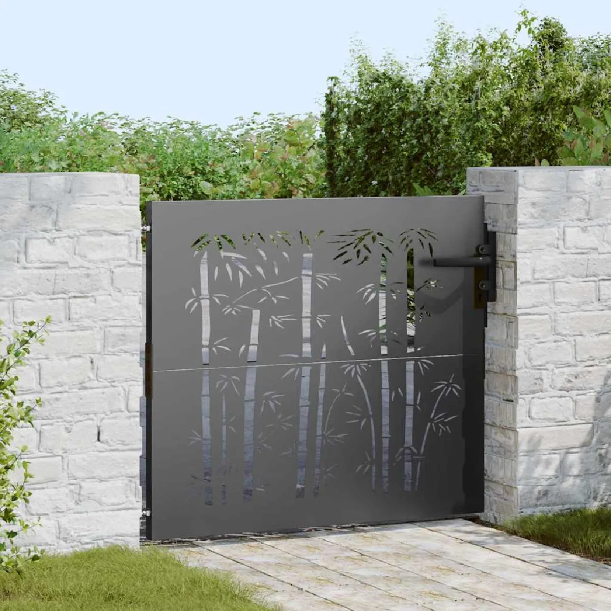 vidaXL Porte de Jardin Autre 100 x 200 cm Acier peint par - vue 4