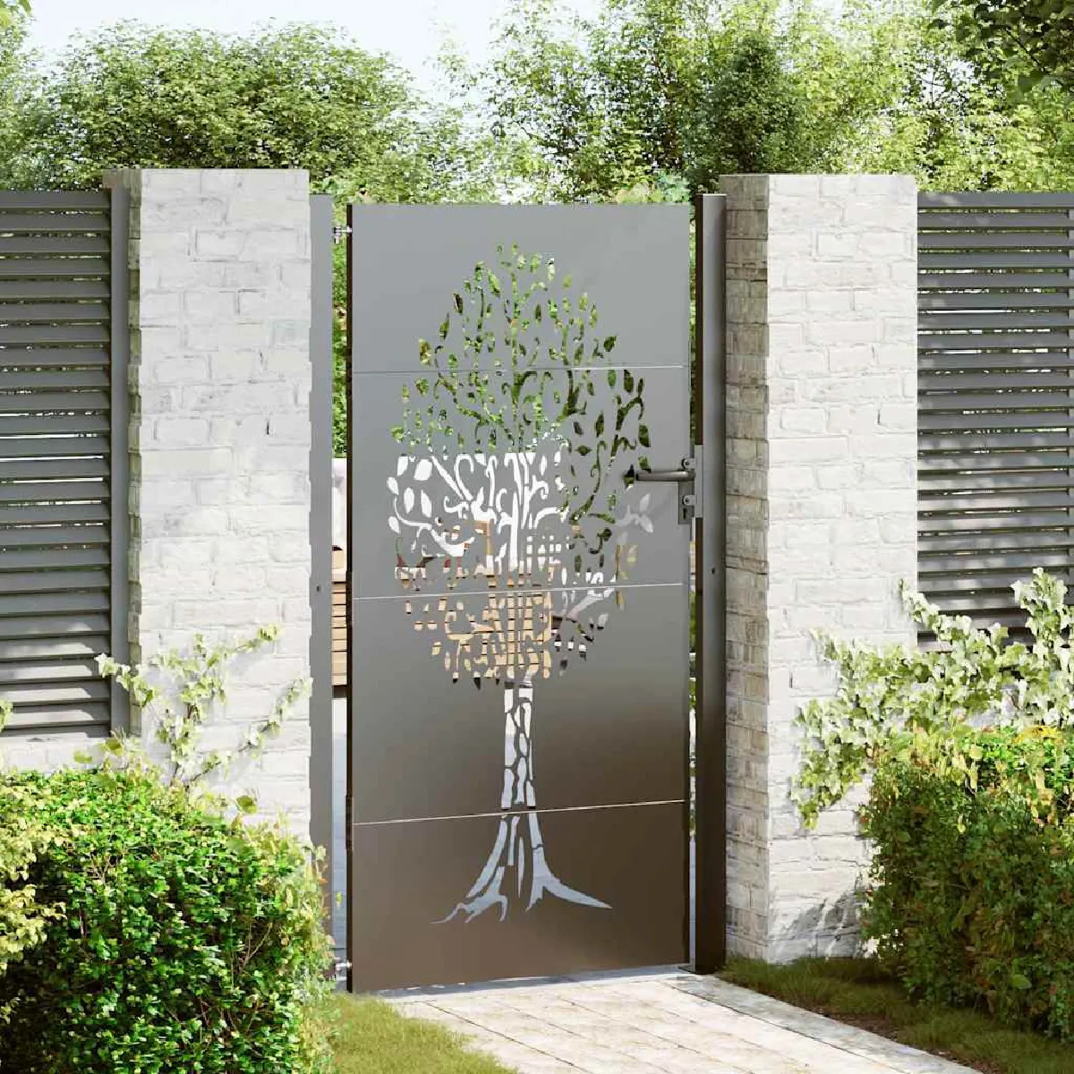 vidaXL Porte de Jardin Autre 100 x 200 cm Acier peint par - vue 7