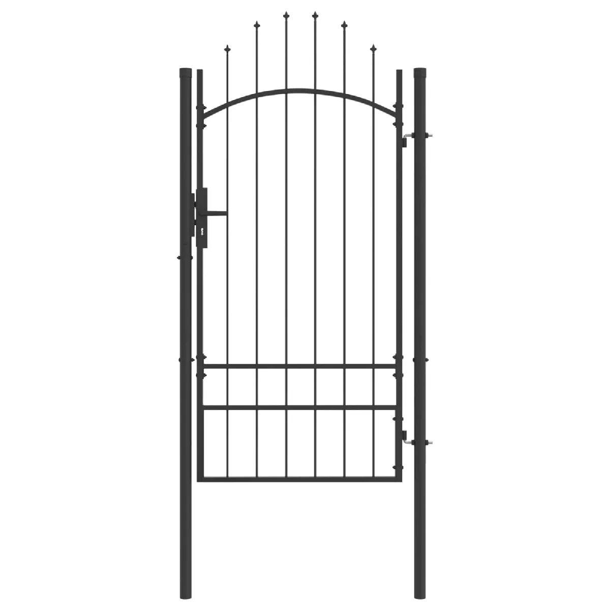 vidaXL Porte de Jardin Woerden Gris 200 x 100 cm Acier