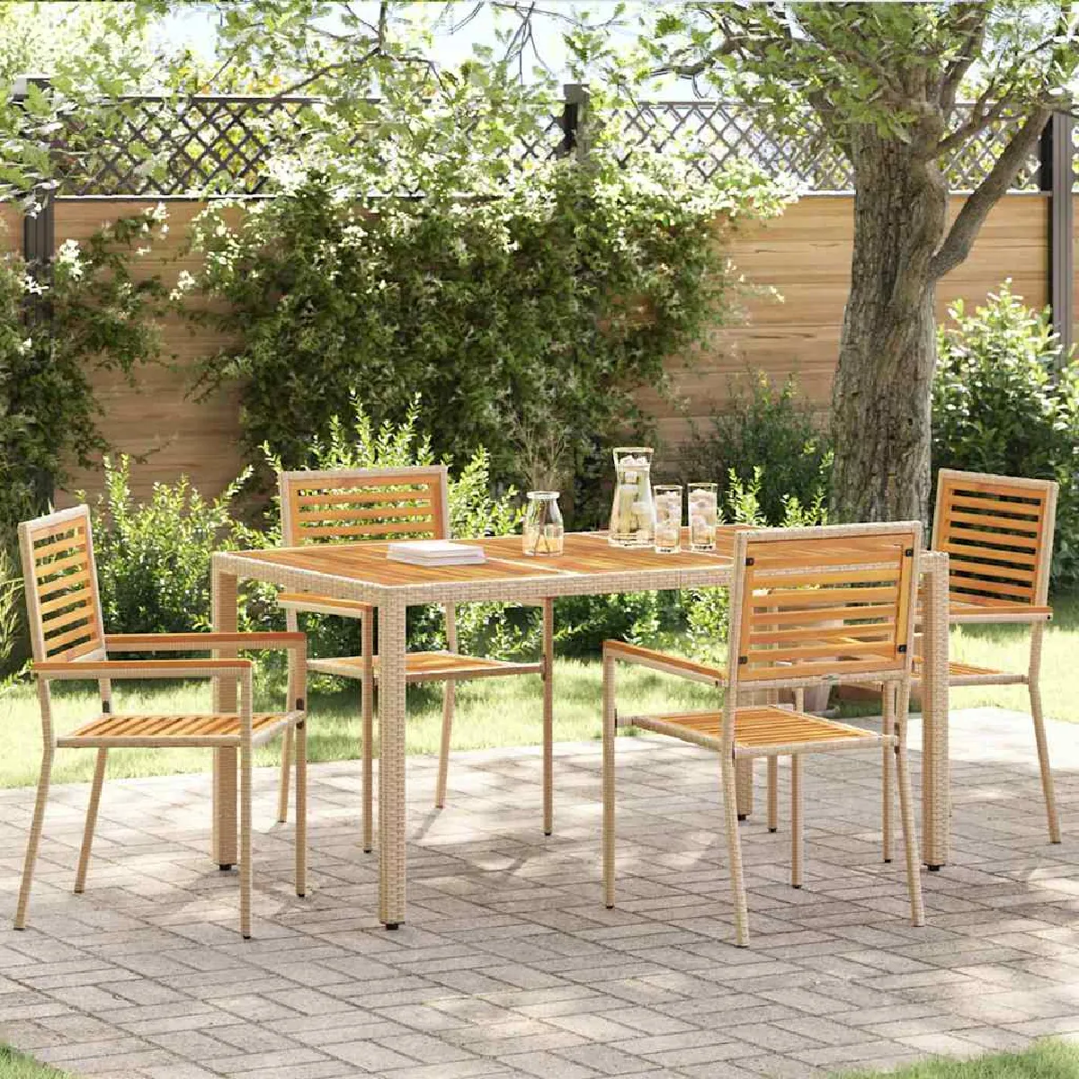 vidaXL Chaises de jardin 4 pcs - vue 5