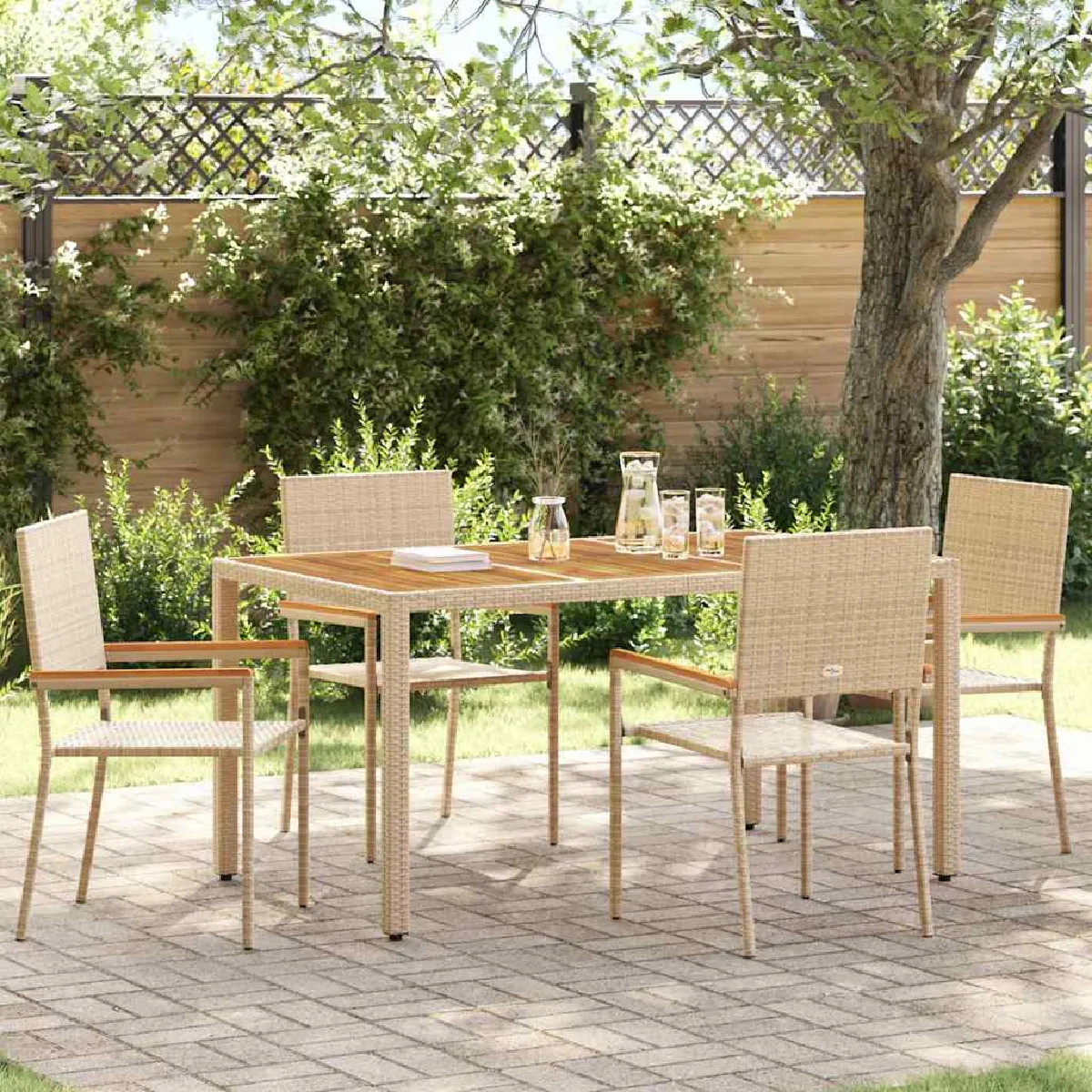 vidaXL Chaises de jardin 4 pcs - vue 6