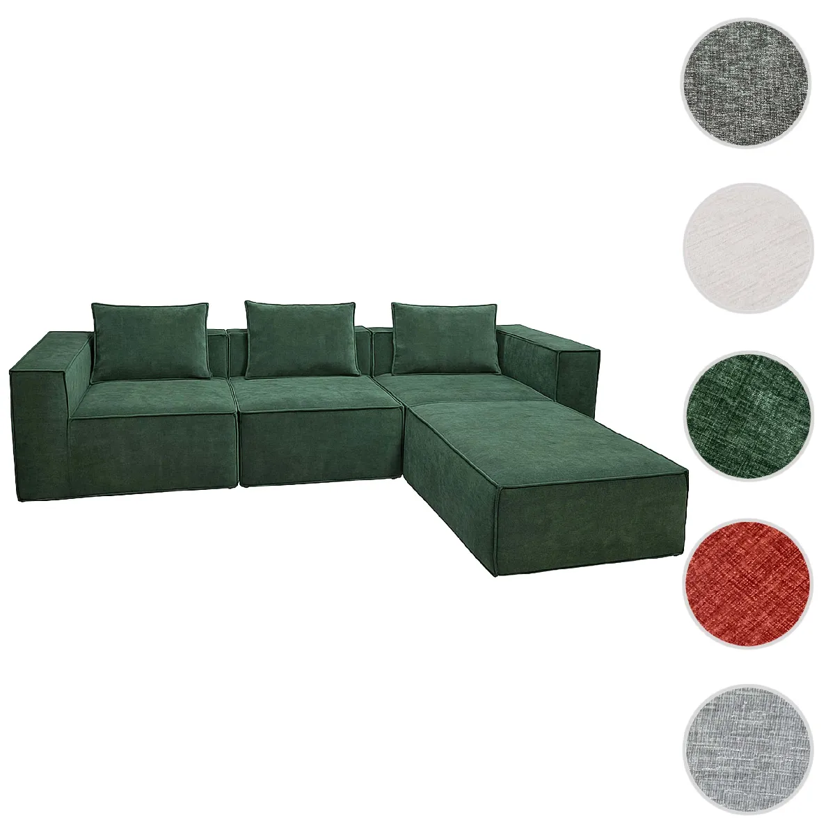 Combinaison de canapés HWC-O54 63x270x190cm vert