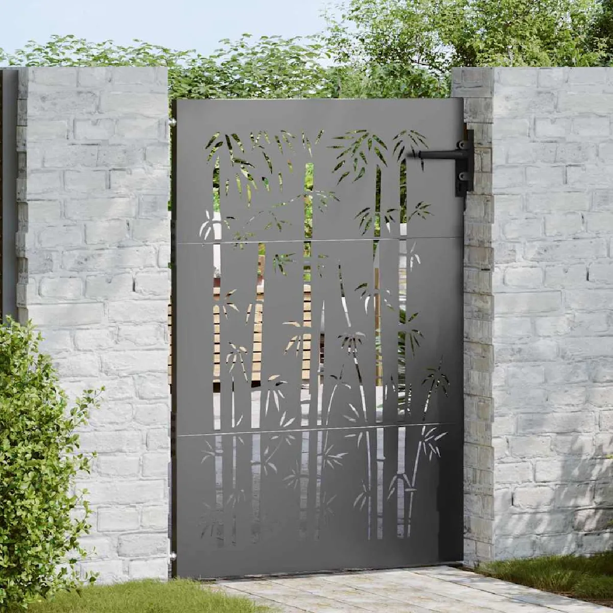 vidaXL Porte de Jardin Autre 100 x 200 cm Acier peint par - vue 9