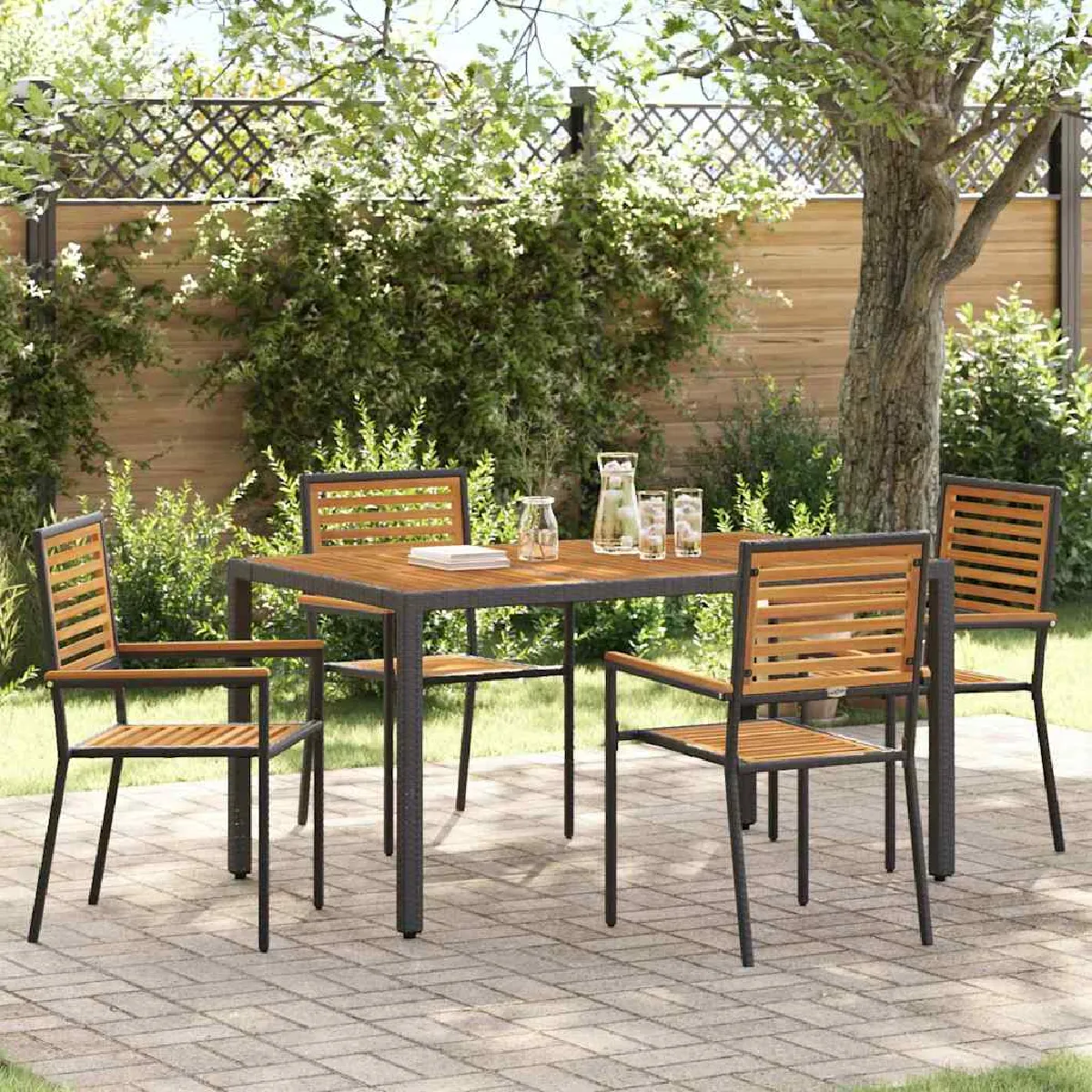 vidaXL Chaises de jardin 4 pcs - vue 4